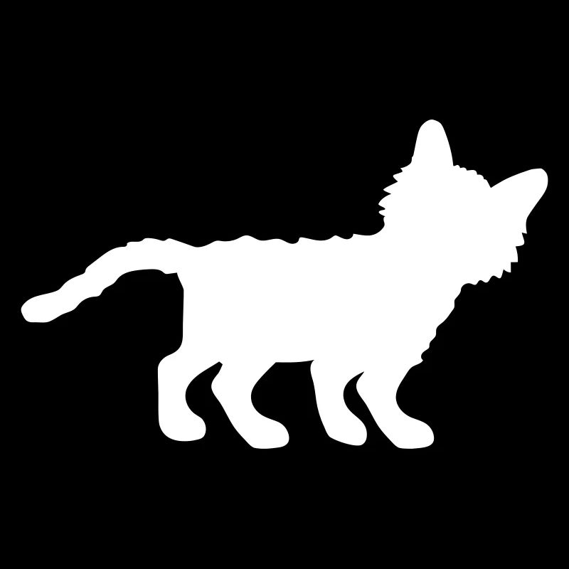 Standing Cat Silhouette Kitten Shadow Outline