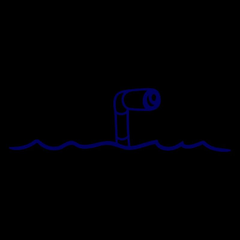 Submarine Water Surface Periscope Watching Dives