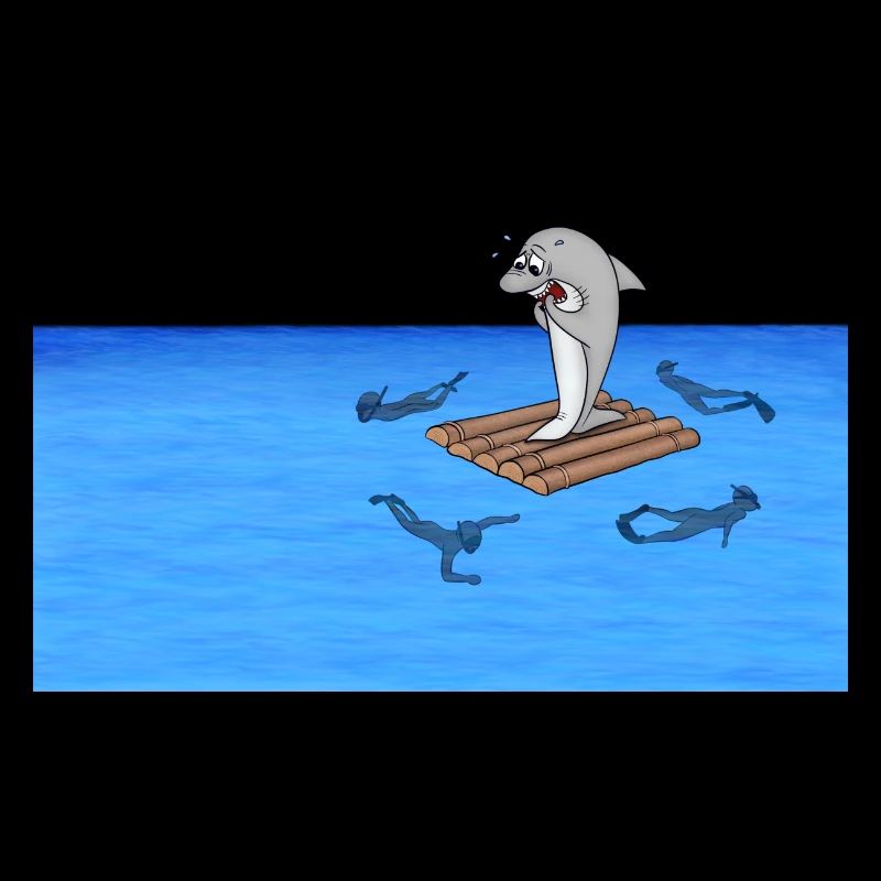 Shark on raft