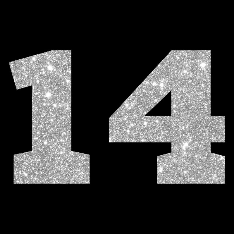 Nummer 14 Silberner Glitzer - 14. Jubiläum
