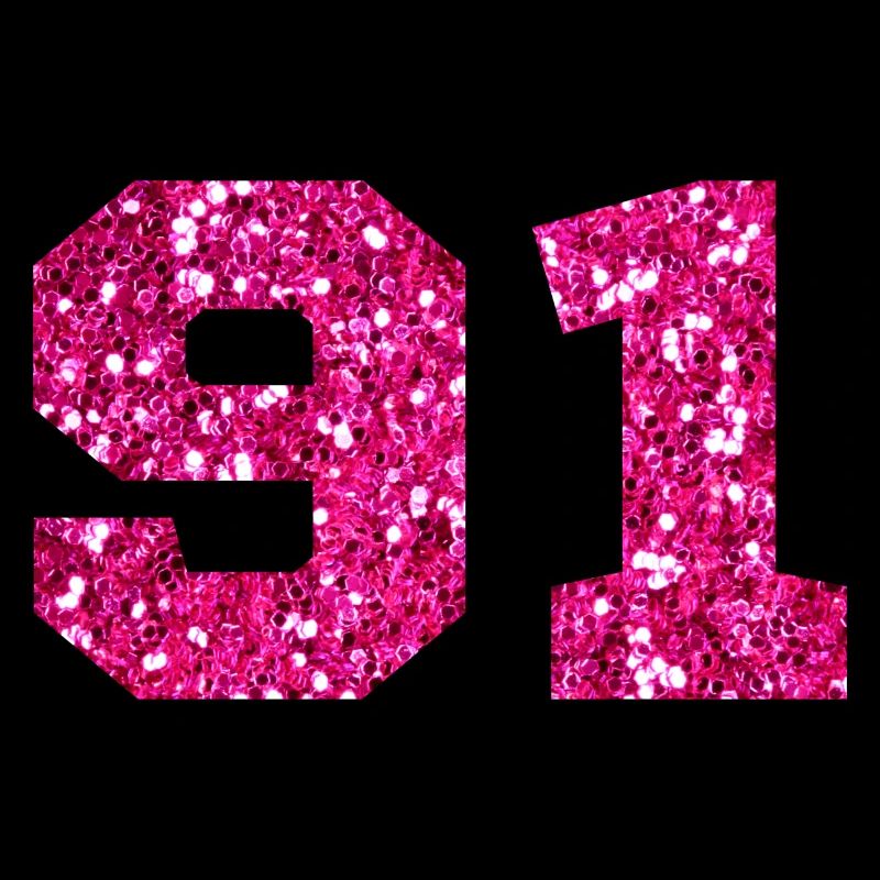 Nummer 91 Pink Glitter - 91. Geburtstag