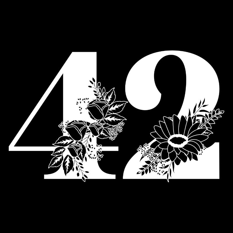 Nummer 42 Schwarze Blumen - 42. Blumengeburtstag