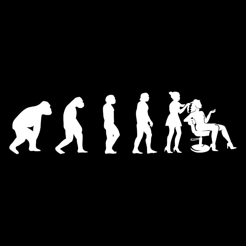 Frisöse Scheren Friseur Evolution Frau Mädchen