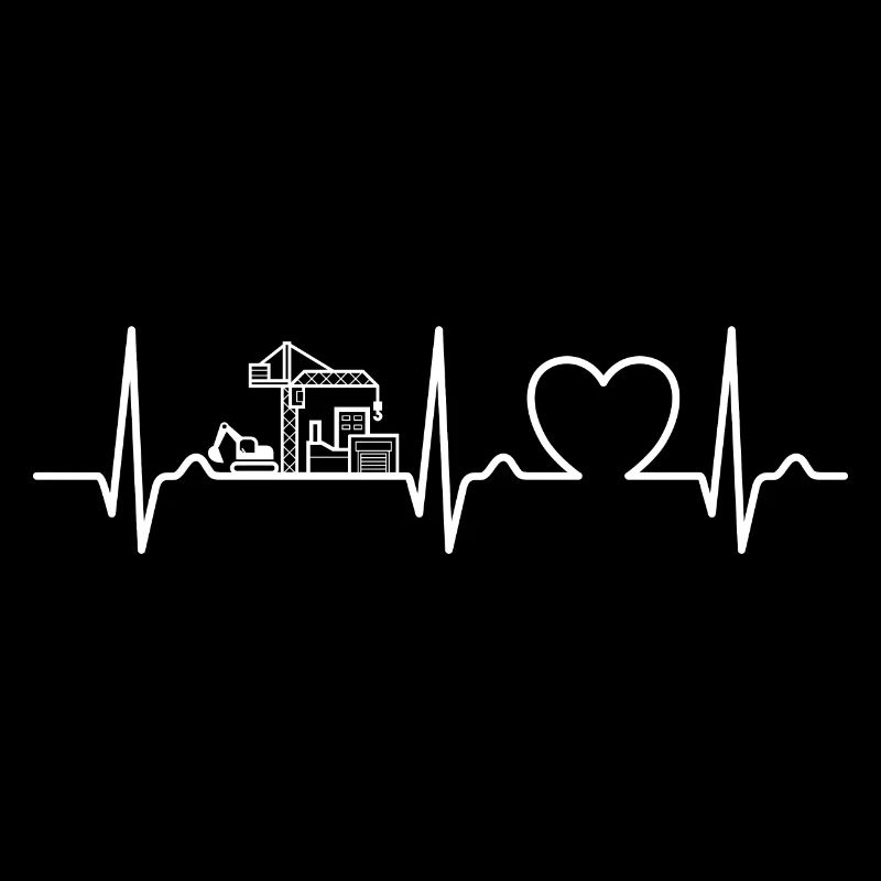 Construction Site - Heart Curve, ECG, Pulse - Construction Management