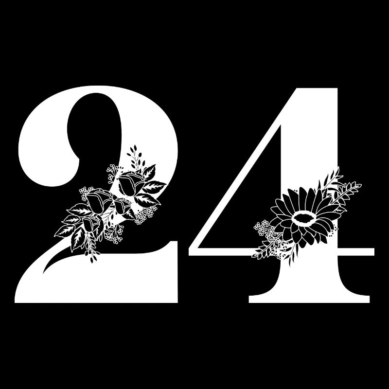 Nummer 24 Schwarze Blumen - 24. Blumenjubiläum