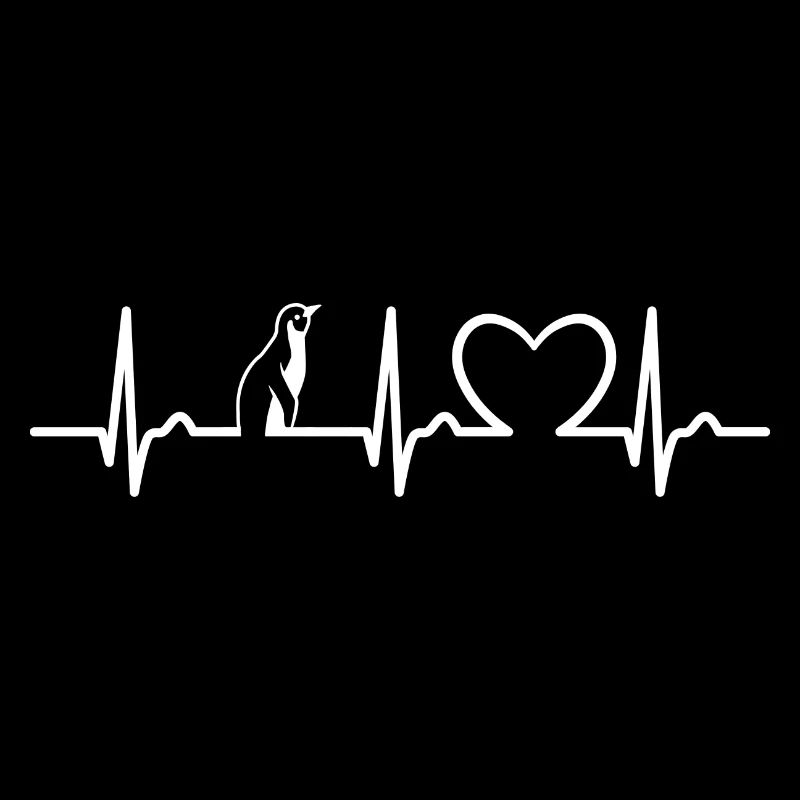 ECG curve - heart curve - pulse - penguin - nature