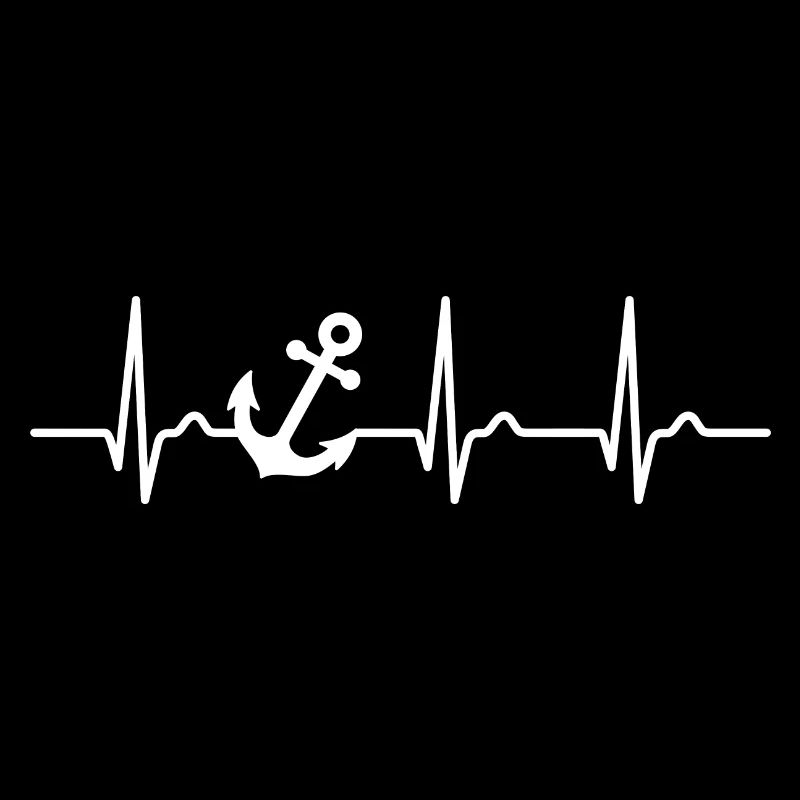 ECG curve - heart curve - pulse - anchor - captain