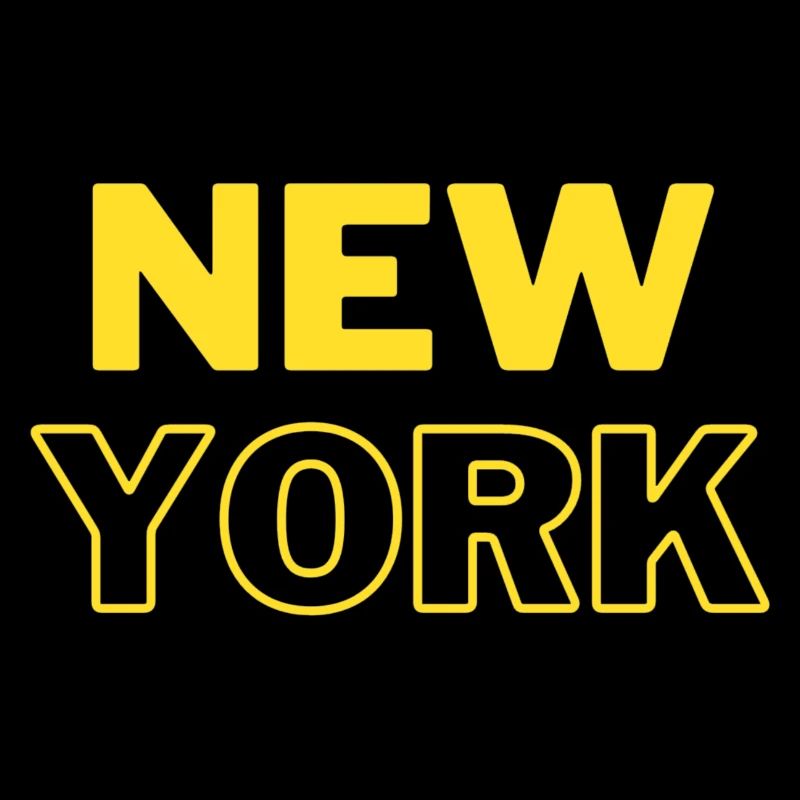 New York – Conception de lettrage jaune audacieuse