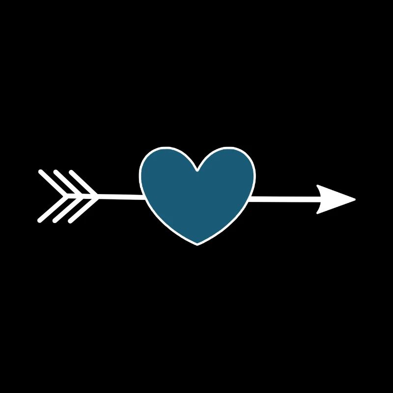 Coeur bleu avec flèche Saint-Valentin