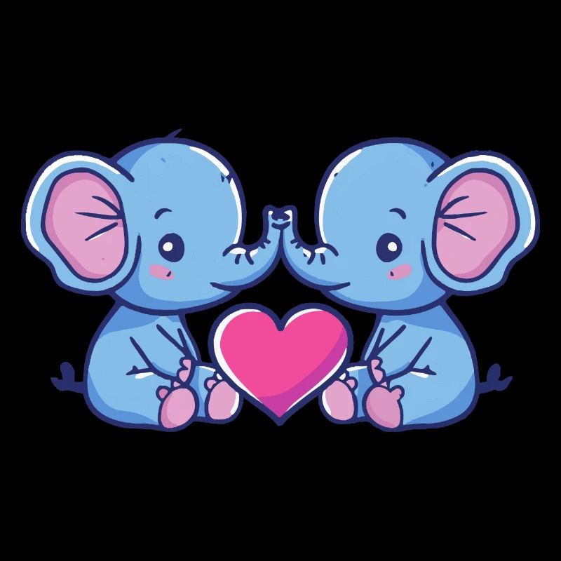 Elephant Comic Couple Love