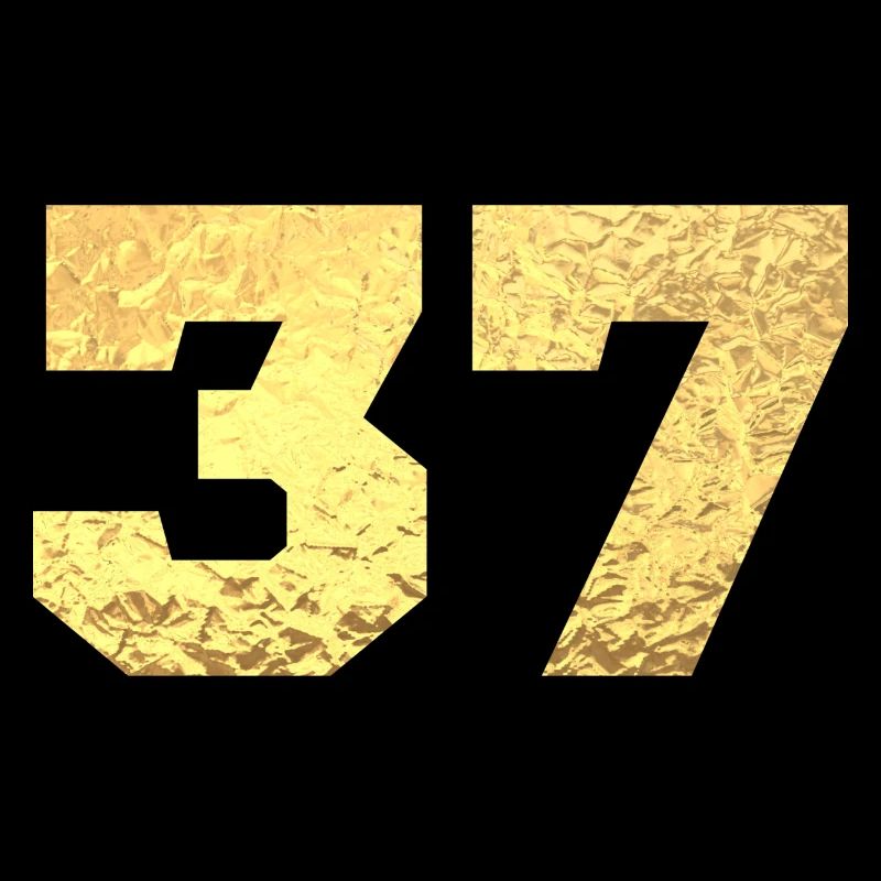 Numéro 37 paillettes doré - 37e anniversaire