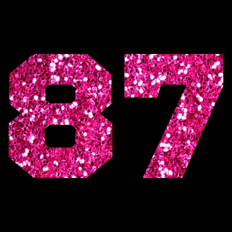 Number 87 Pink Glitter - 87th Birthday