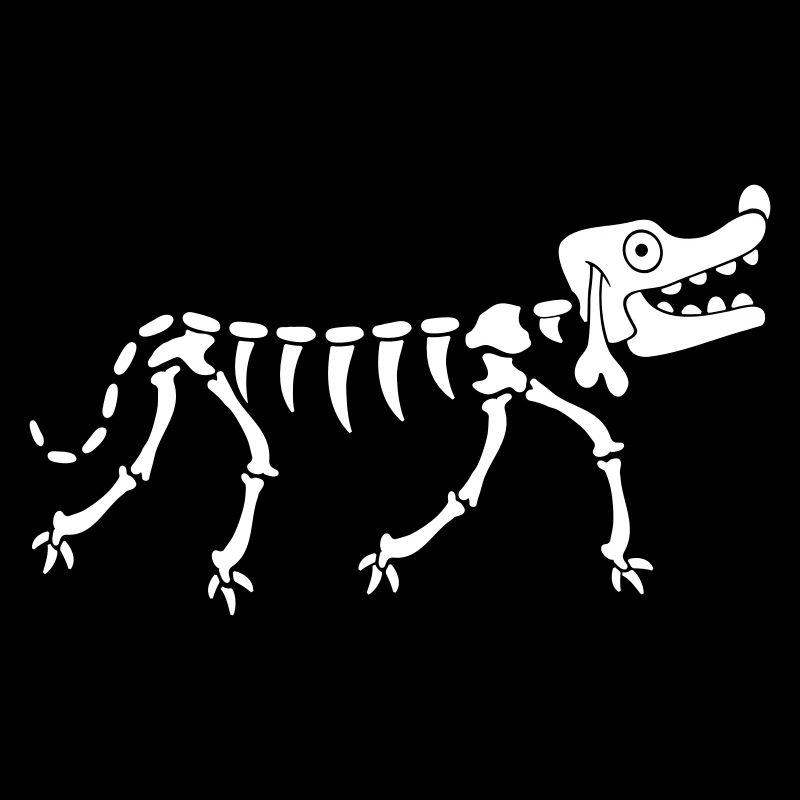 Dog Skeleton Bone Halloween Horror Cartoon Cool