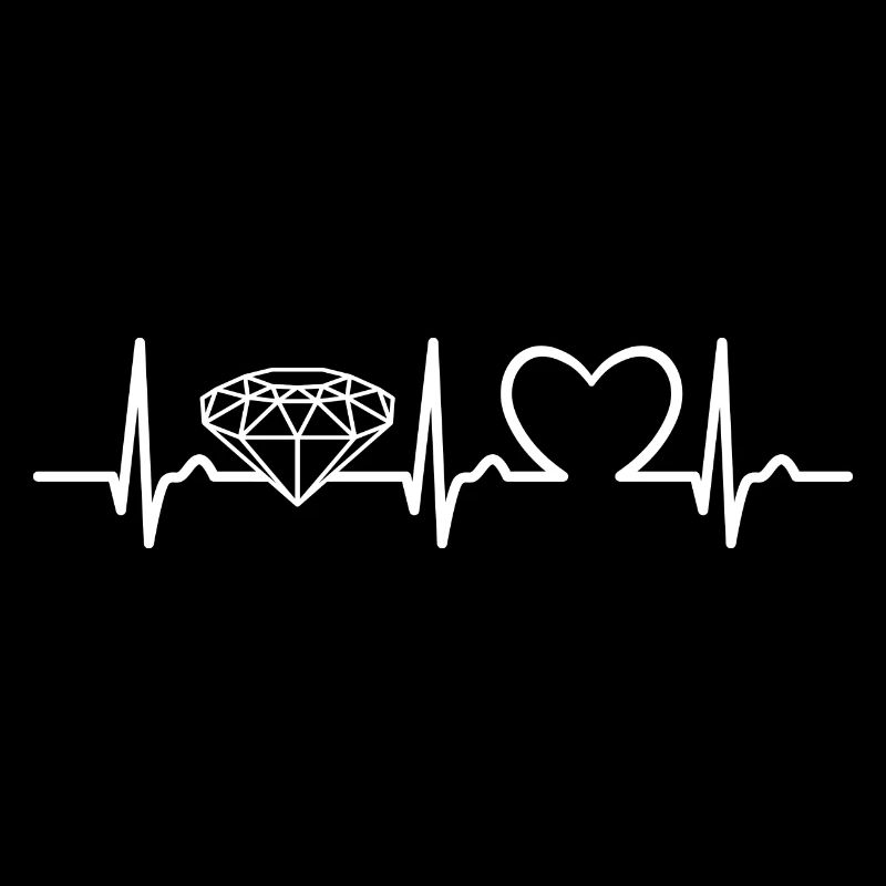 ECG curve - heart curve - pulse - diamond - brilliant