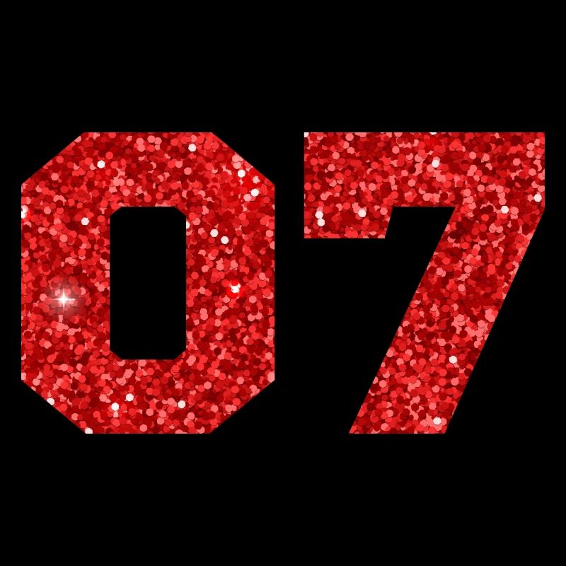 Nummer 7 Roter Glitzer - 7. Geburtstag