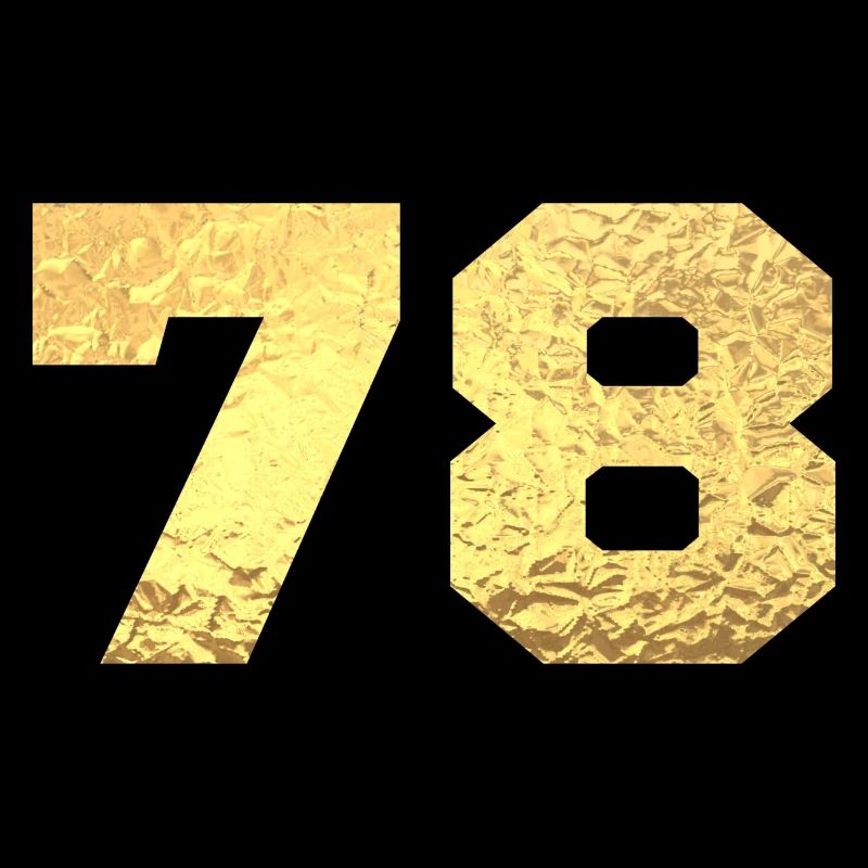 Numéro 78 paillettes doré - 78e anniversaire