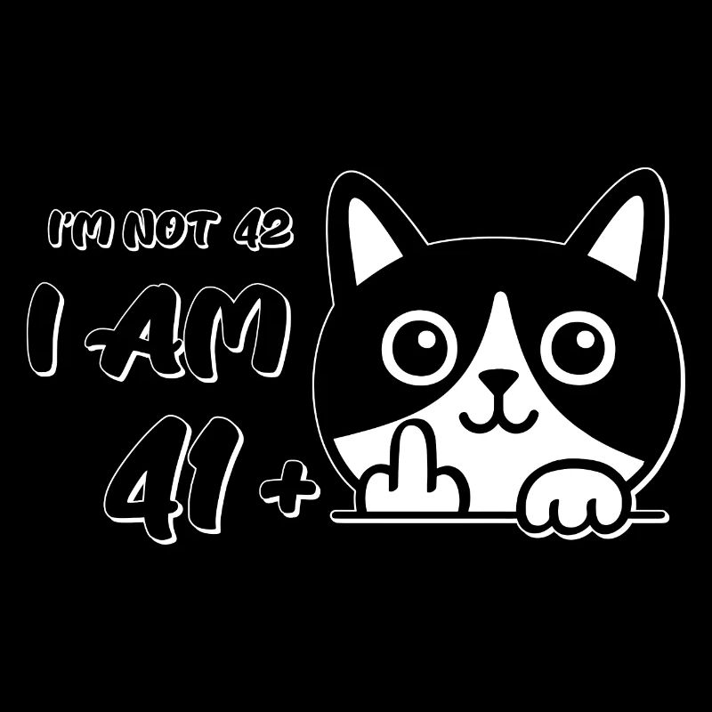 Ich bin nicht 42, ich bin 41 plus 1 Mittelfinger Katzenflipp