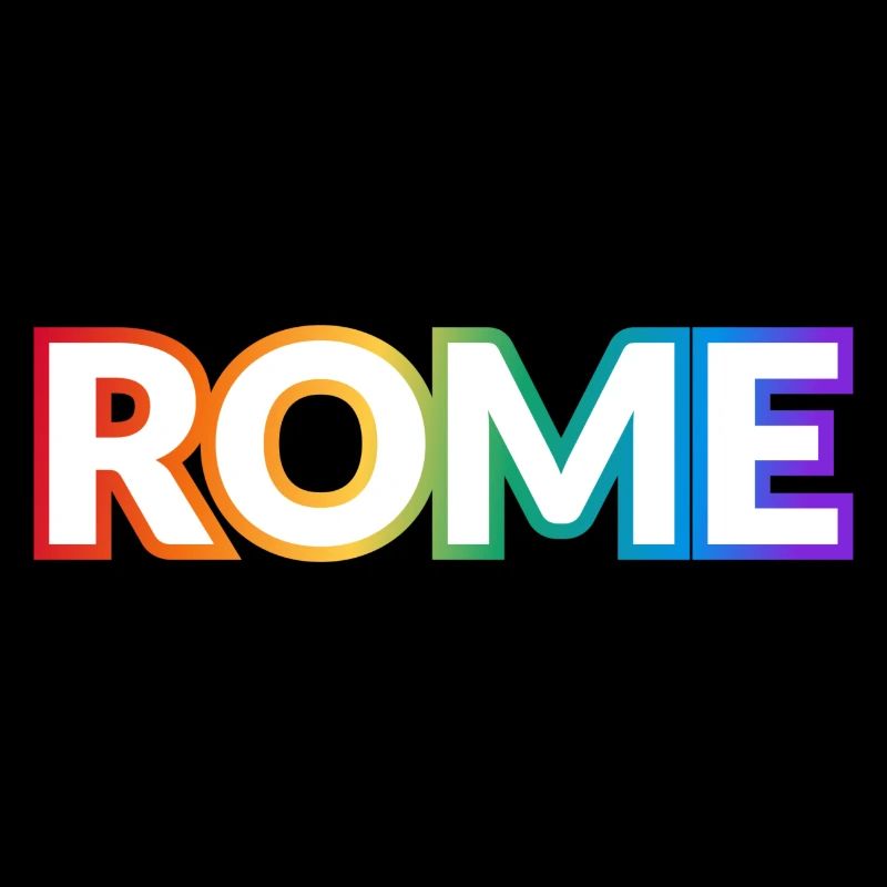 ROME PRIDE rainbow text