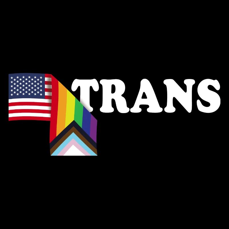 Trans Pride - Drapeau Patriot USA et drapeau LGBT -