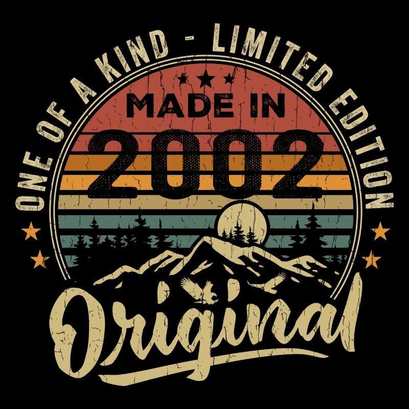 Born 2002 Original Retro Vintage Anniversary 2002