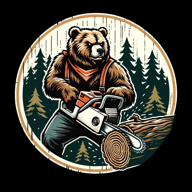 Lumberjack Bear Power and nature in harmony