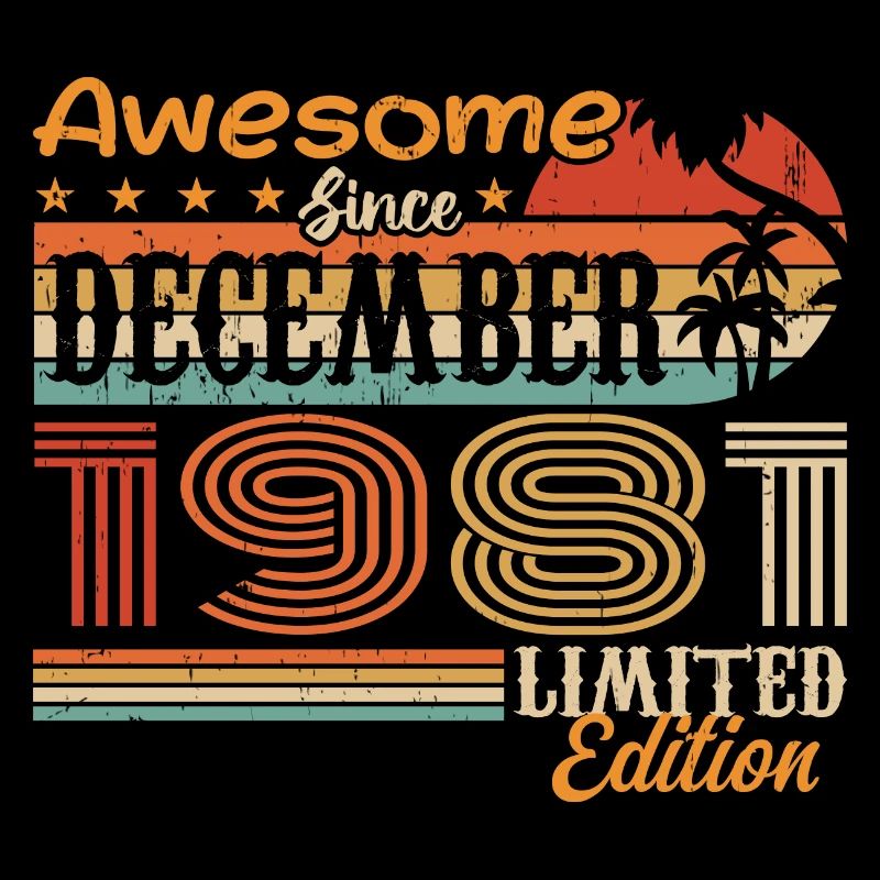 Retro Vintage Legendary Birthday December 1981