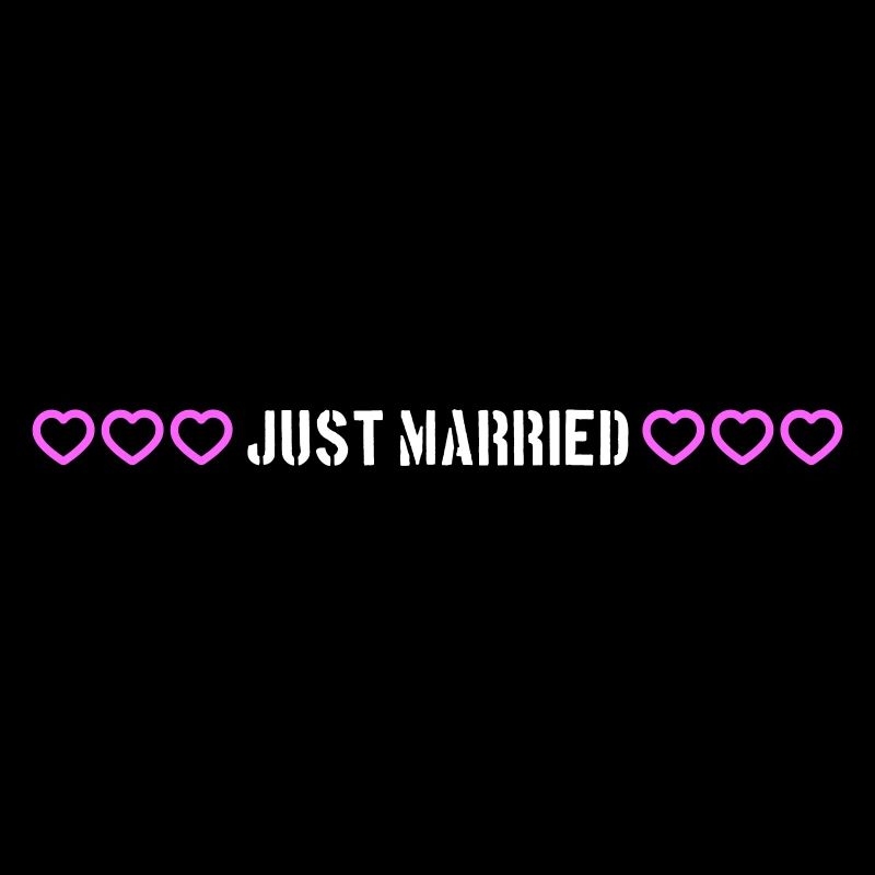 Coeurs de mariage juste mariés