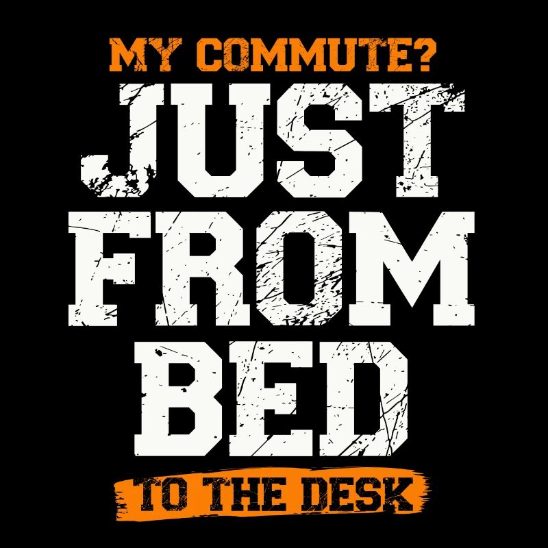 My way from bed to desk remote work fun