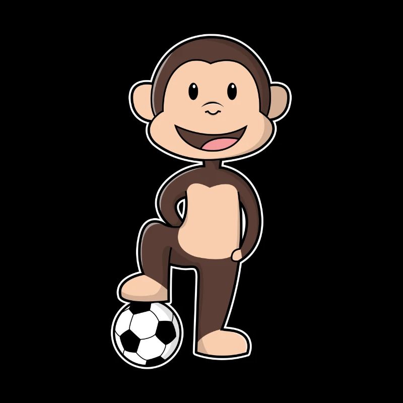 Monkey as a soccer player with soccer