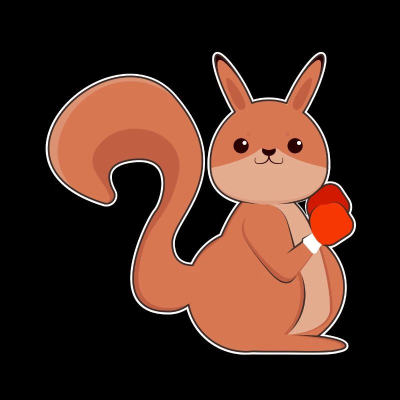 Squirrel as a boxer with boxing gloves