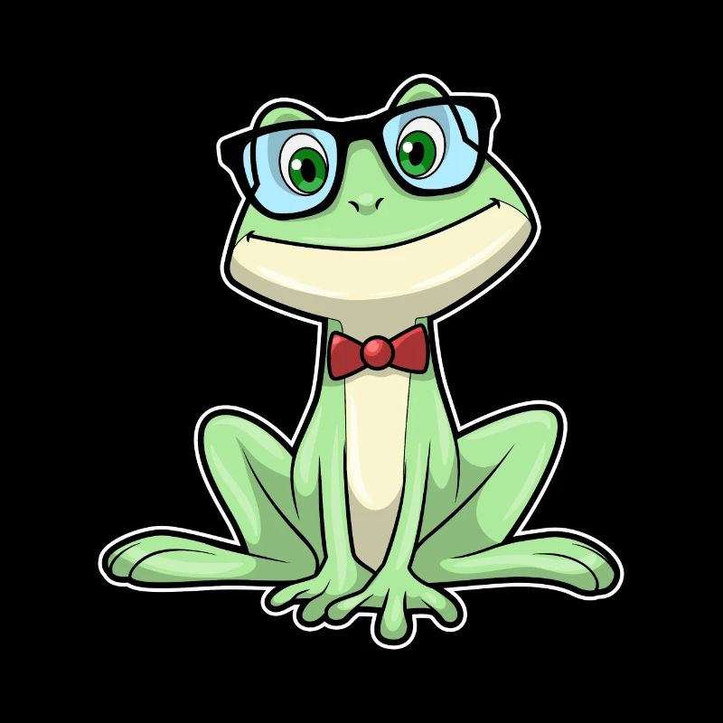 Frosch Nerd Schüler Brille Schlips