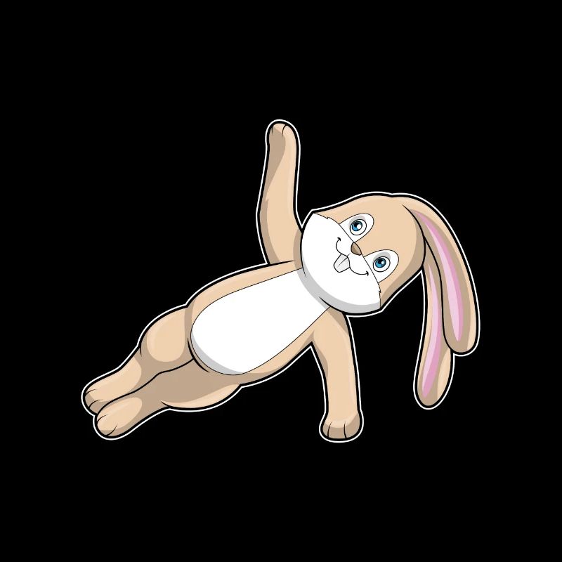 Rabbit during yoga stretching exercises