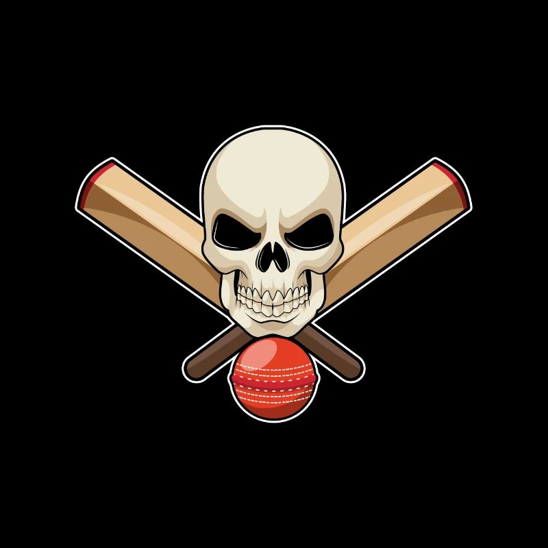 Skull during cricket with cricket bat