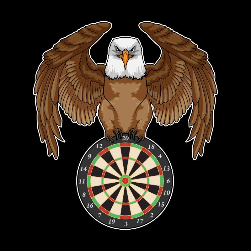 Eule beim Dart mit Dartscheibe