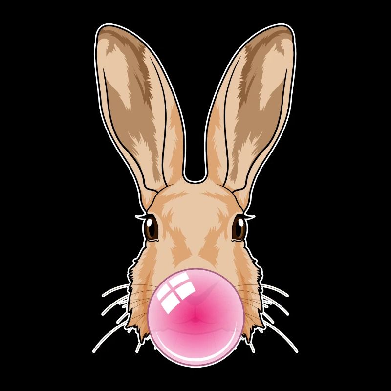 Rabbit with chewing gum