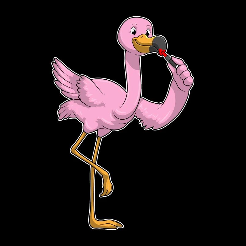 Flamingo with lipstick
