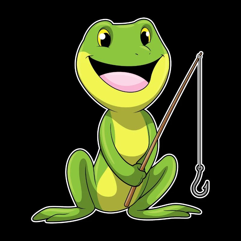 Pêche à la grenouille avec une canne à pêche