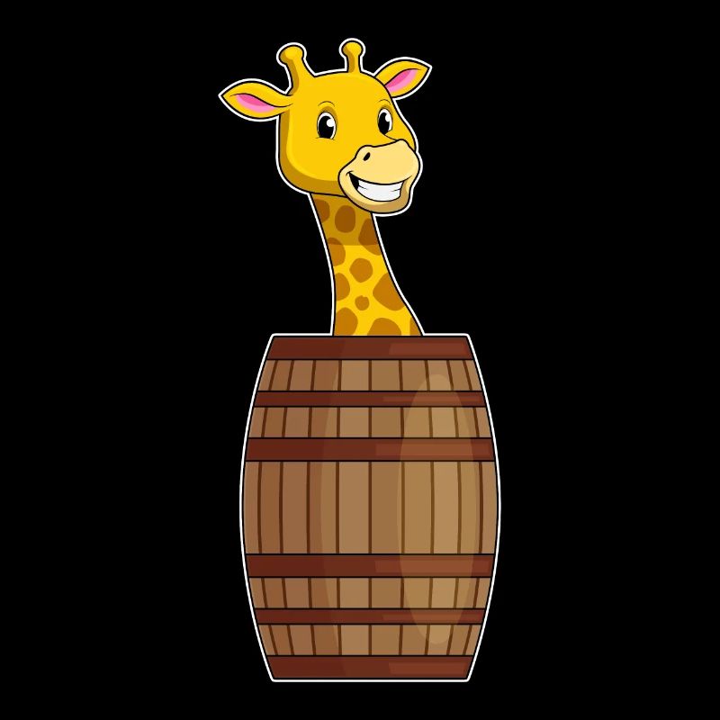 Giraffe with barrel