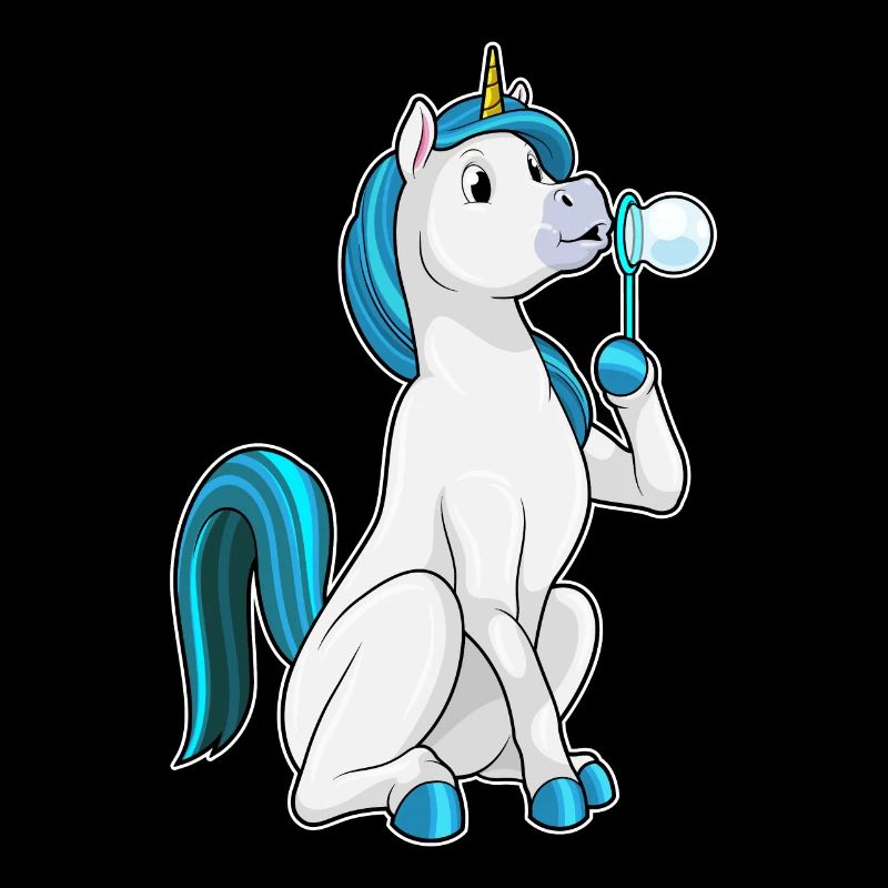 Licorne avec bulles de savon