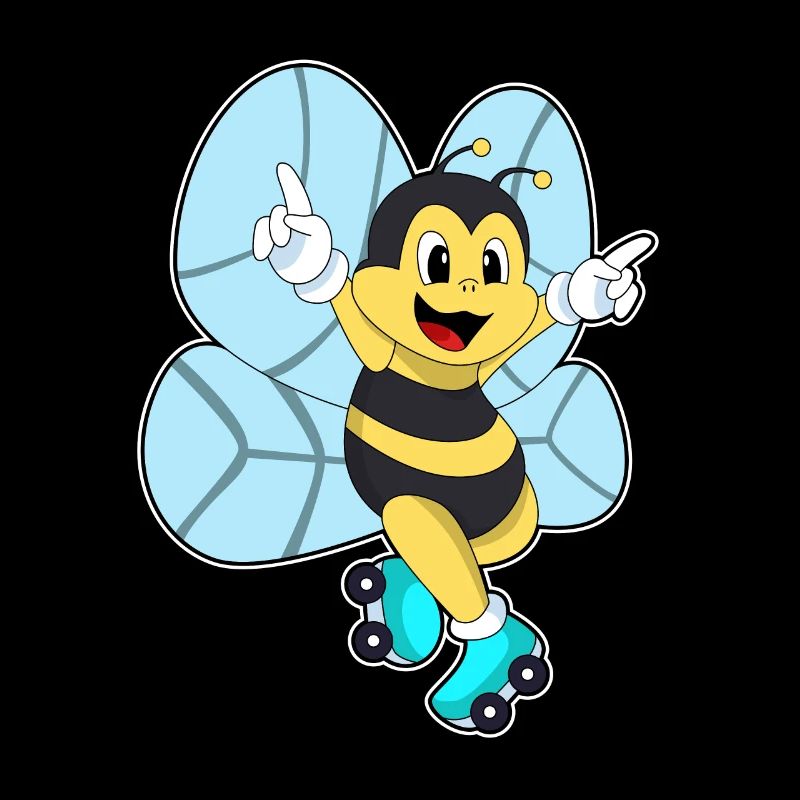 Bee with roller skates