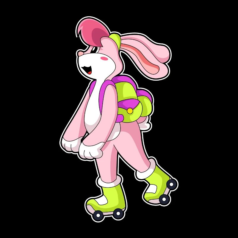 Rabbit with roller skates
