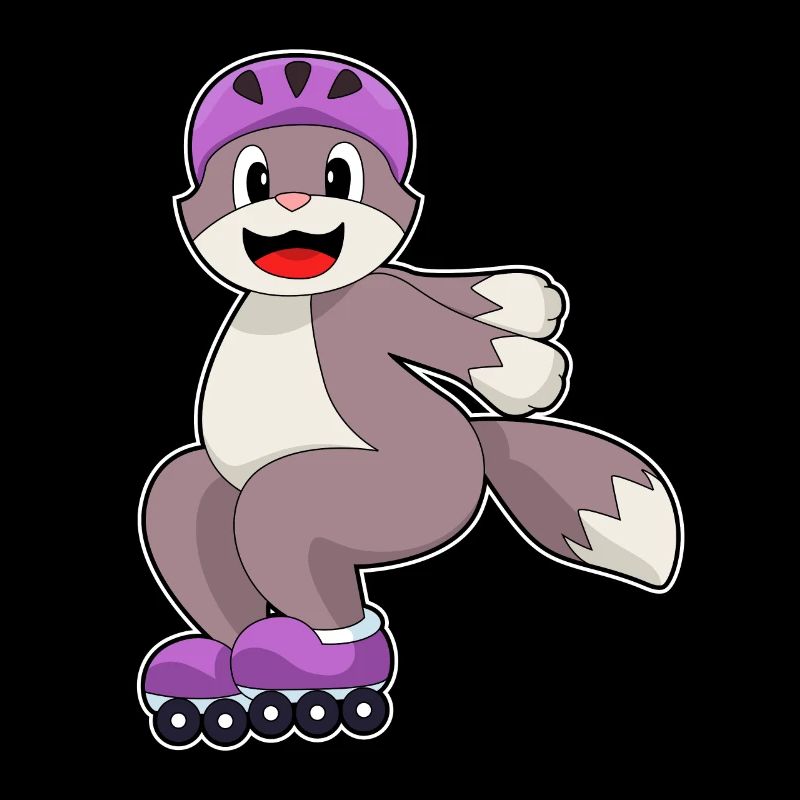 Katze mit Rollschuhe