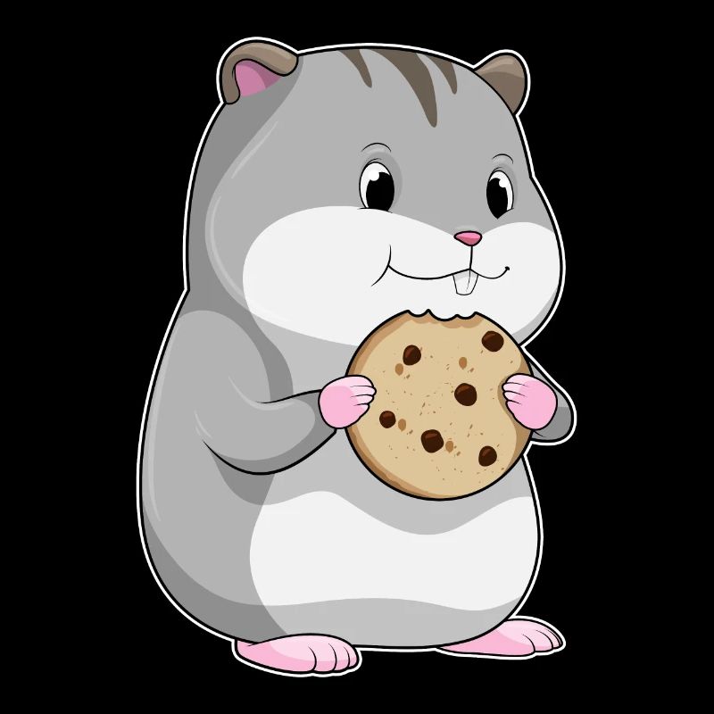 Hamster with biscuit