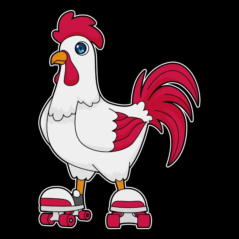 Hahn beim Inline skating mit Rollschuhe