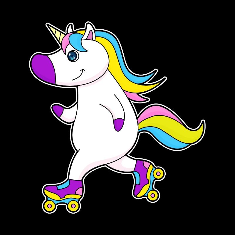 Einhorn beim Inline skating mit Rollschuhe