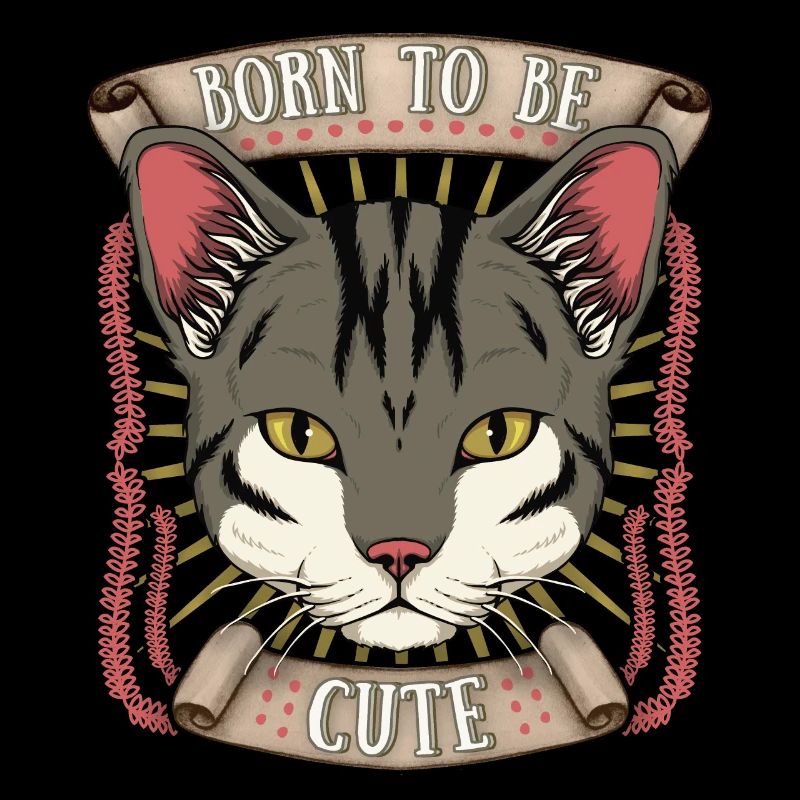 Drôle de chat, chat mignon, disant né pour être mignon
