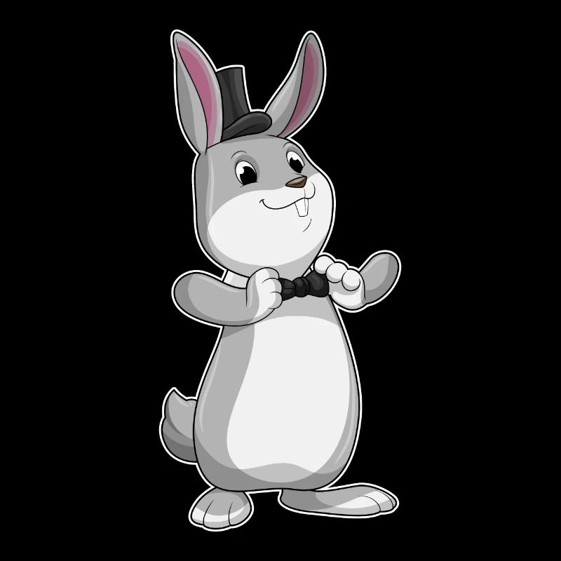 Rabbit with cylinder & bow