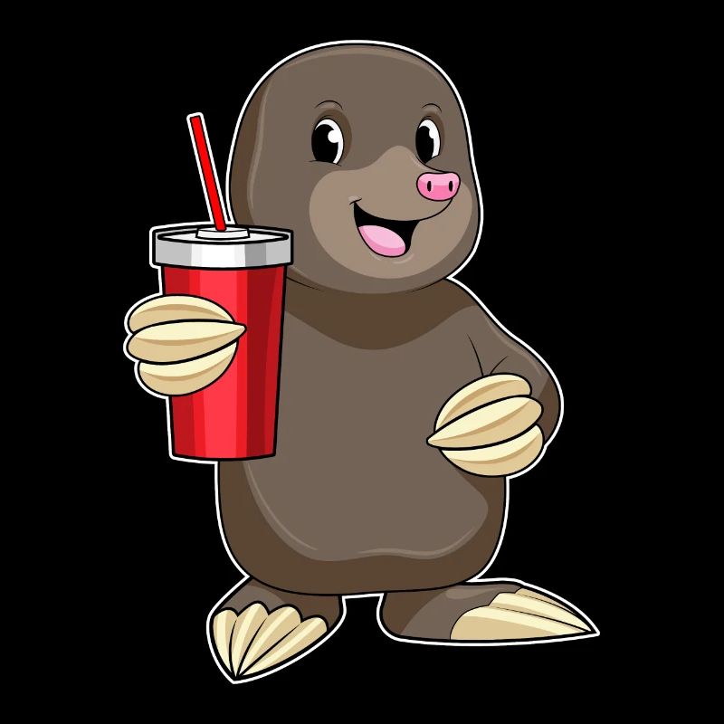 Mole with drinking cup
