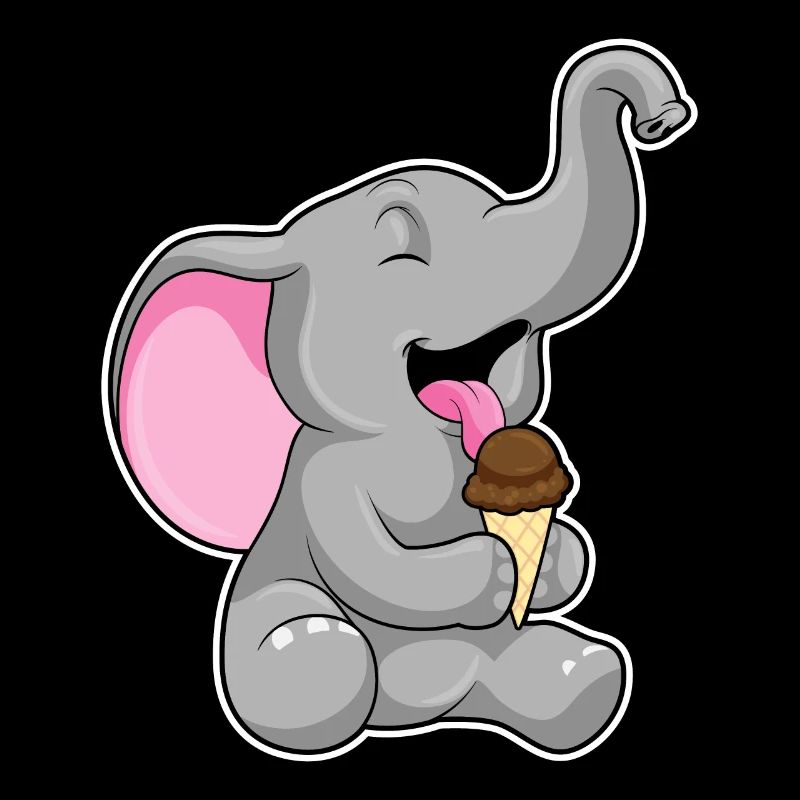 Éléphant au gaufrier au chocolat