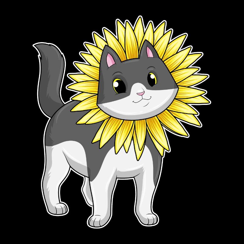 Chat au tournesol